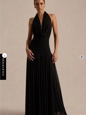Black Halter Maxi Dress - Size 6 - worn once